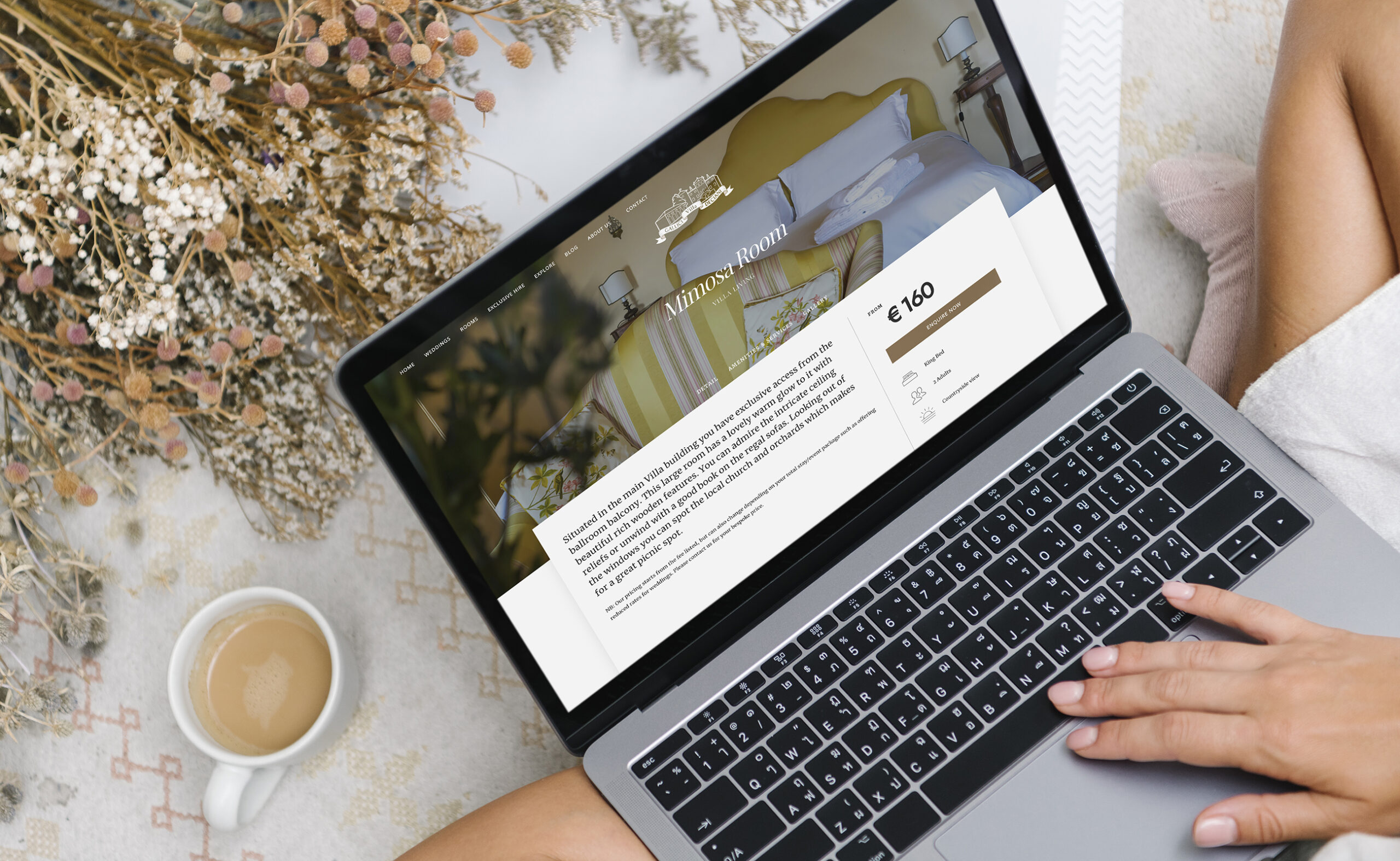 Woman using a laptop mockup
